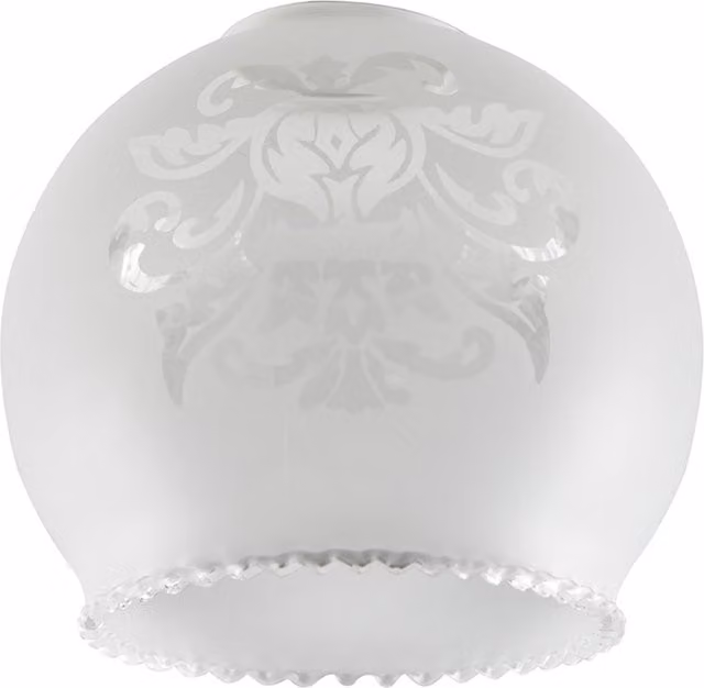 ValueLights 3 Pack Round Etched Pattern Frosted White Glass Replacement Shades