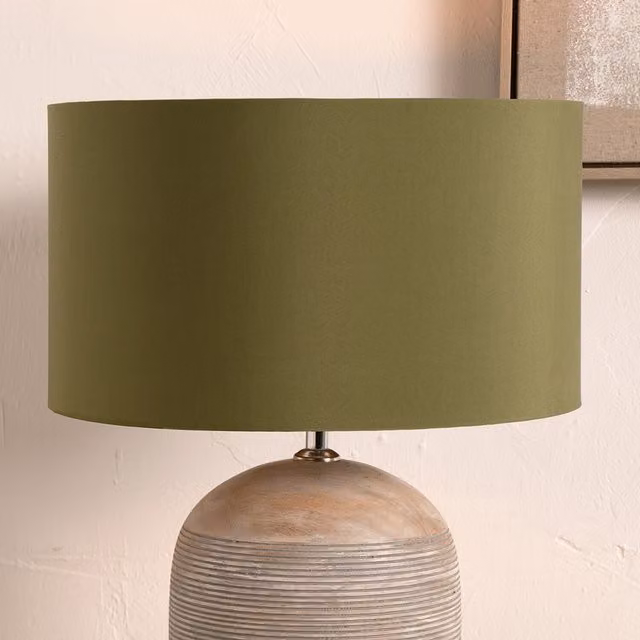 Pacific Lifestyle Green Fabric Cylinder Table Lamp Shade, Diameter: 30 cm
