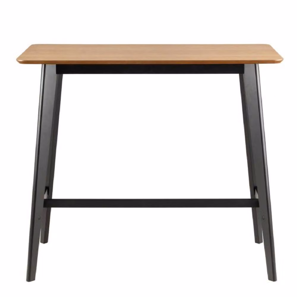 netfurniture Chelsea Industrial Bar Table in Oak and Black, W/D/H: 120 x 60 x 105 cm – 2
