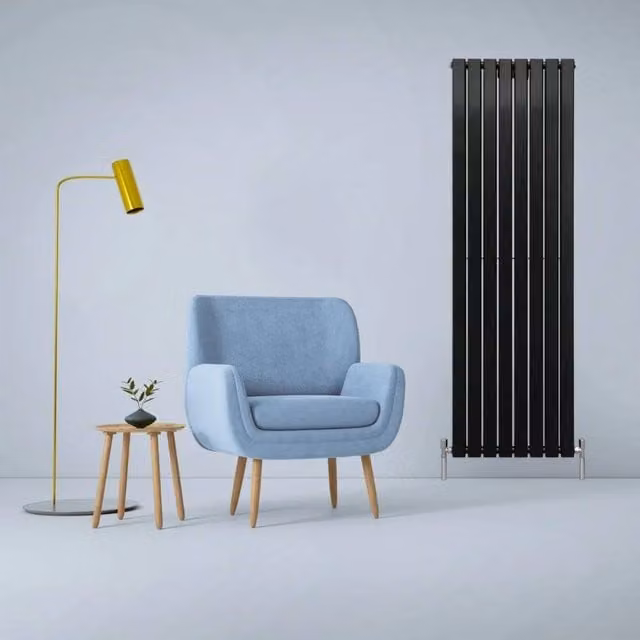 Monstershop Designer Flat Panel Steel Radiator in Black, W/H: 180 x 56 cm – 1