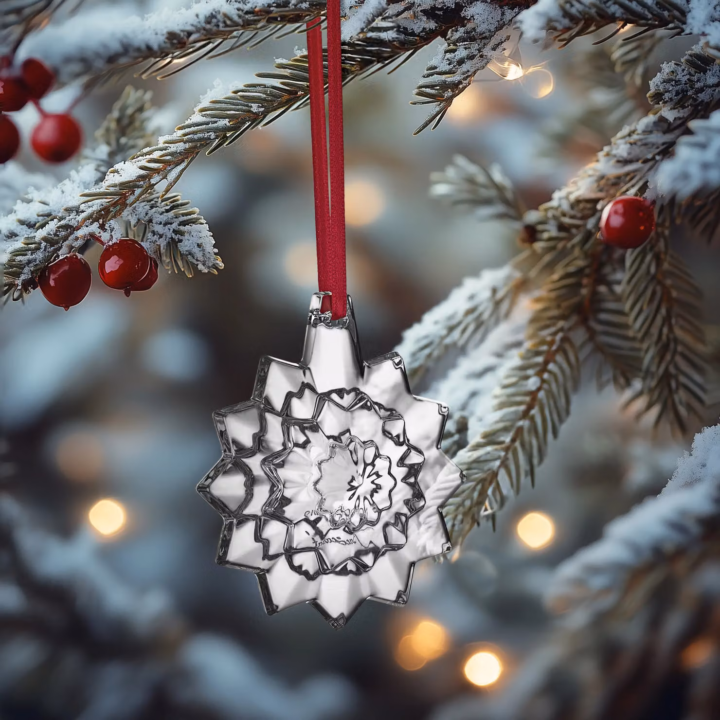 Baccarat Noel Plaquette 2019 Crystal Snowflake Annual Christmas Ornament in Clear – 3