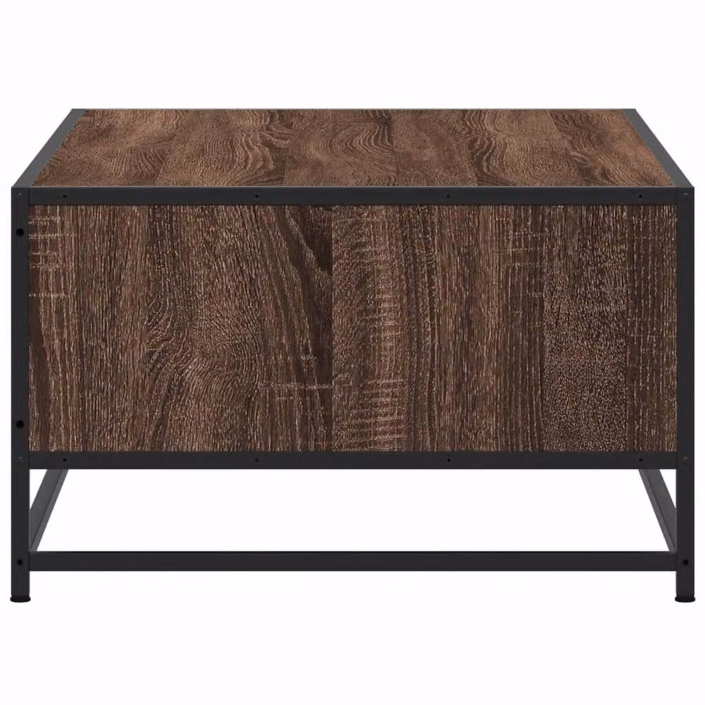 Berkfield Home Brown Oak Coffee Table with Metal Sled Base, W/D/H: 100 x 57 x 35 cm – 3