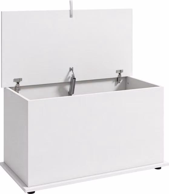 HOMCOM White Storage Chest and Shoe Bench with Safety Hinged Lid, W/D/H: 80 x 40 x 45 cm – 1