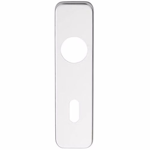 Loops Pair of Long Backplate Door Handle Locks for Safety Levers in Brushed Satin Aluminium, W: 154 mm, H: 40 mm