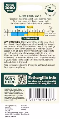 Mr Fothergill's Oh Sow Simple Large Orange Carrot Vegetable Seeds – 2