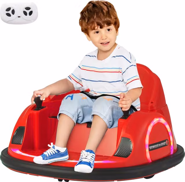 Costway Kids Electric Ride On Bumping Car in Red