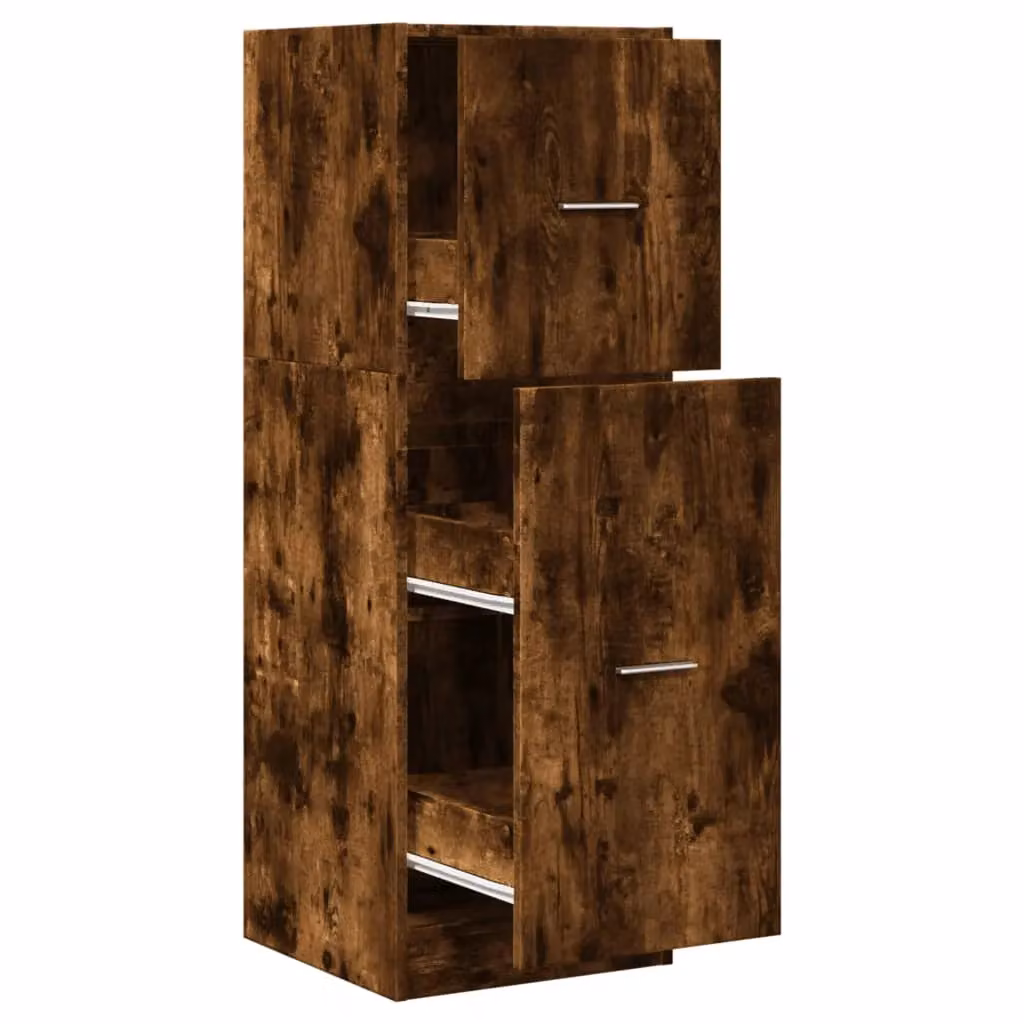Berkfield Home Apothecary Cabinet in Smoked Oak Brown, W/D/H: 40 x 41 x 118 cm – 2
