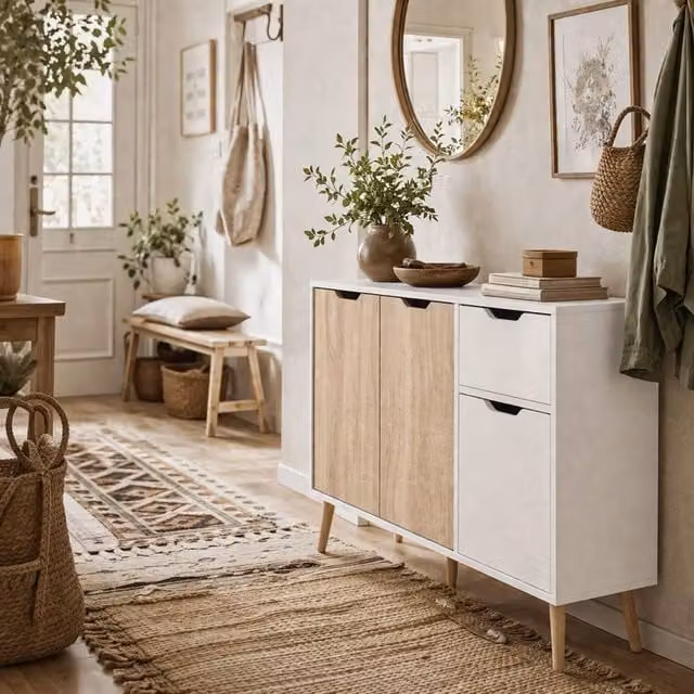 Wyld Haus Surinam Natural Wood Effect Sideboard with 3 Drawers and 3 Cupboards, W/D/H: 152 x 40 x 72 cm – 1