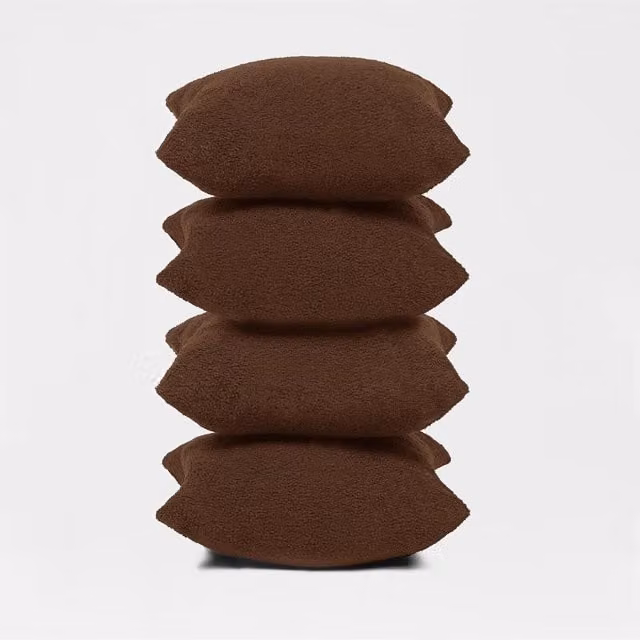 Highams Range Pack of 4 Brown Square Boucle Cushion Covers