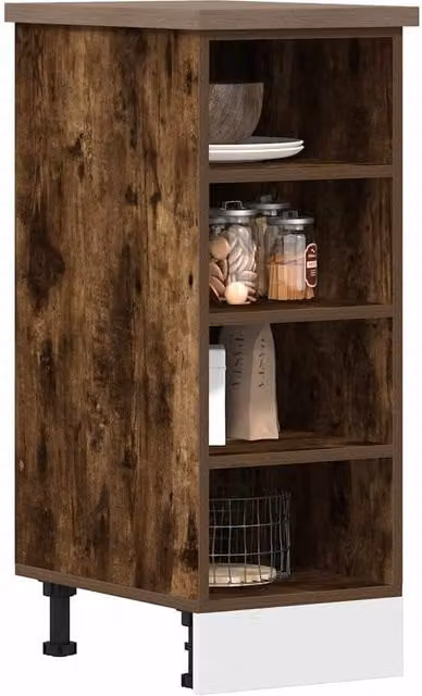 Berkfield Home Smoked Oak Kitchen Base Unit in Brown, W/D/H: 30.0 x 44.5 x 81.5 cm