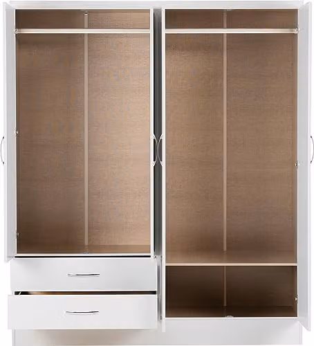 Seconique Nevada White Gloss Bedroom Furniture Set – 3