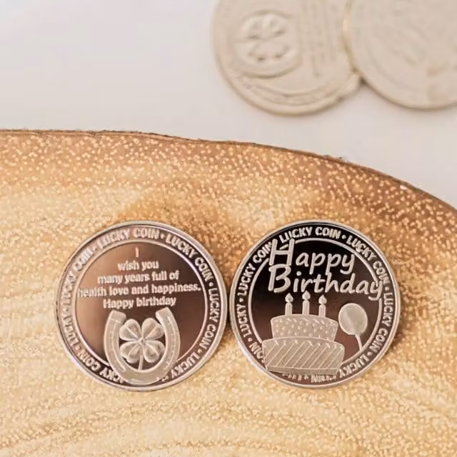 Marco Paul Silver Round Lucky Coin Birthday Keepsake for Adults