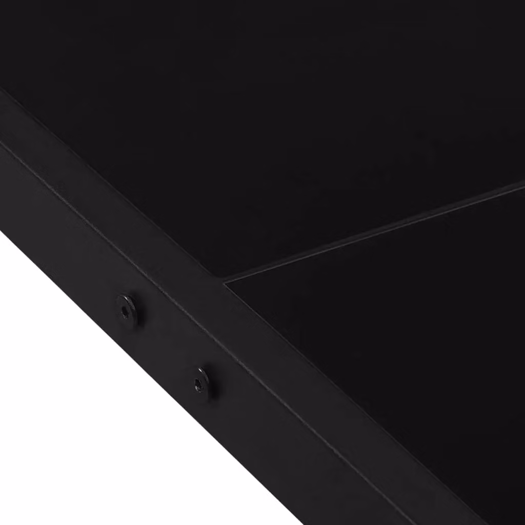 Berkfield Home Modern Garden Table in Black Steel and Glass, W/D/H: 130 x 130 x 72 cm – 4
