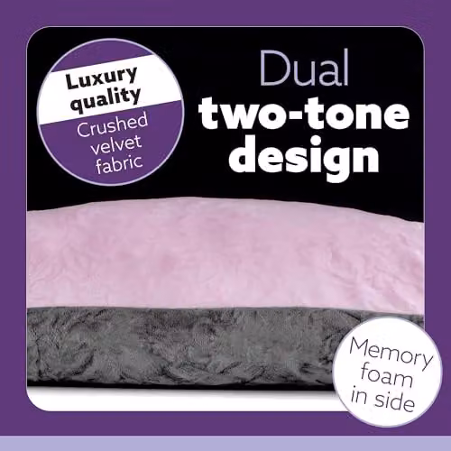 Aamira L Shaped Memory Foam Pregnancy Pillow in Pink and Grey Velvet – 5