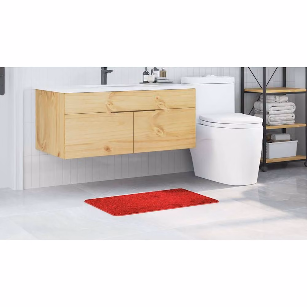 Berkfield Home Traditional Rectangular Non-Slip Bath Mat, Red, W: 50 cm, D: 80 cm – 3