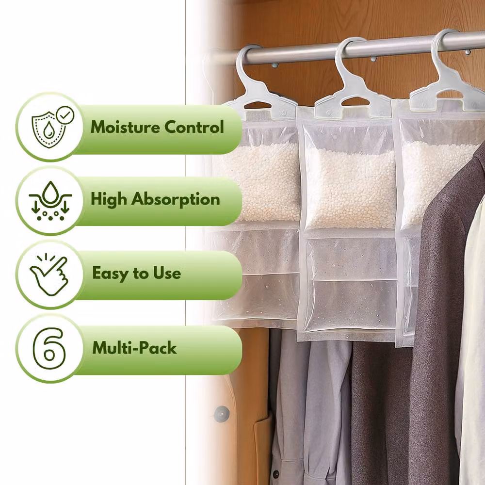 Marco Paul Set of 6 White Hanging Wardrobe Dehumidifier Bags – 2