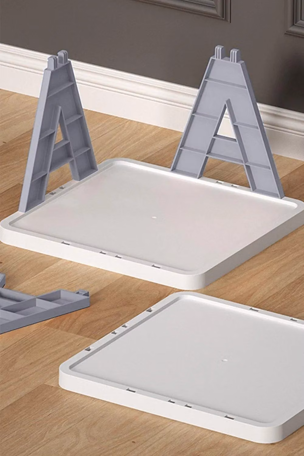 H&O Direct 6-Tier Folding Plastic Shoe Rack in Grey – 3