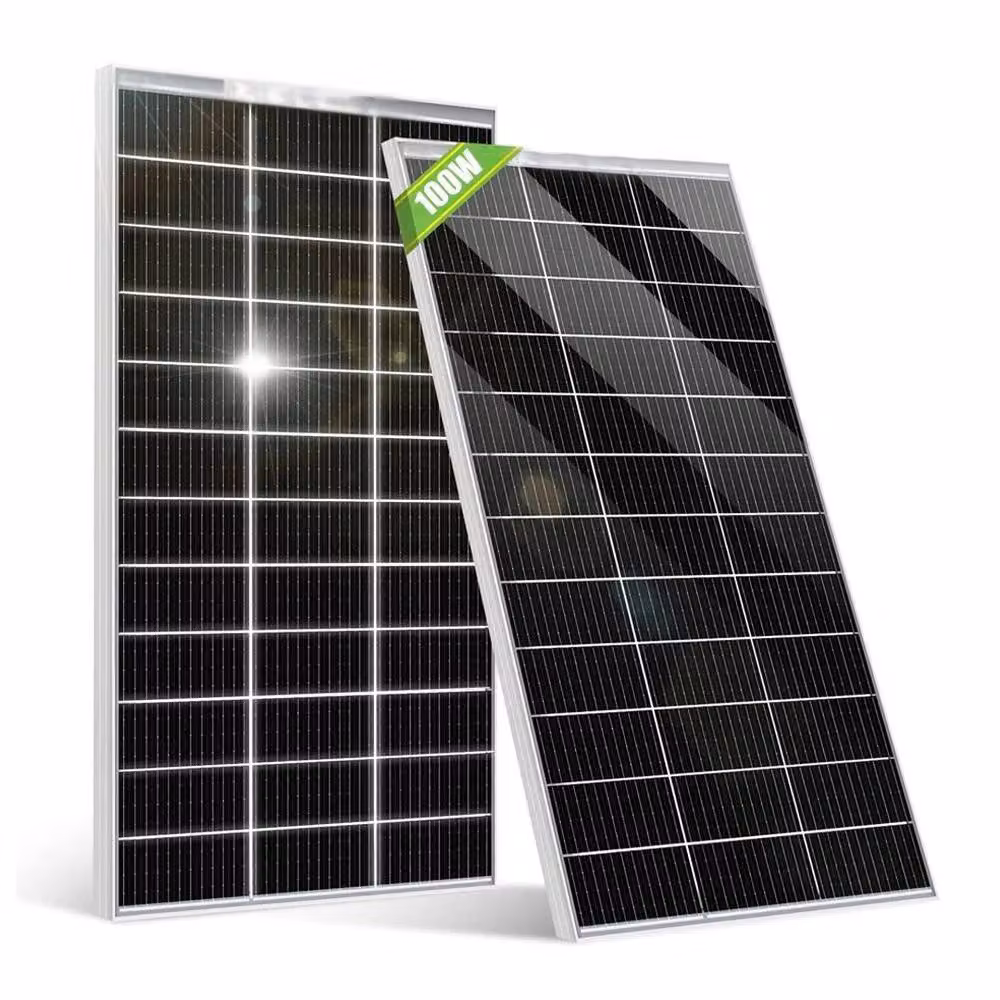 FLAVORA 100W Monocrystalline Mono Solar Panel for Caravan and RV in Black, W: 1000 cm, H: 52 cm – 2