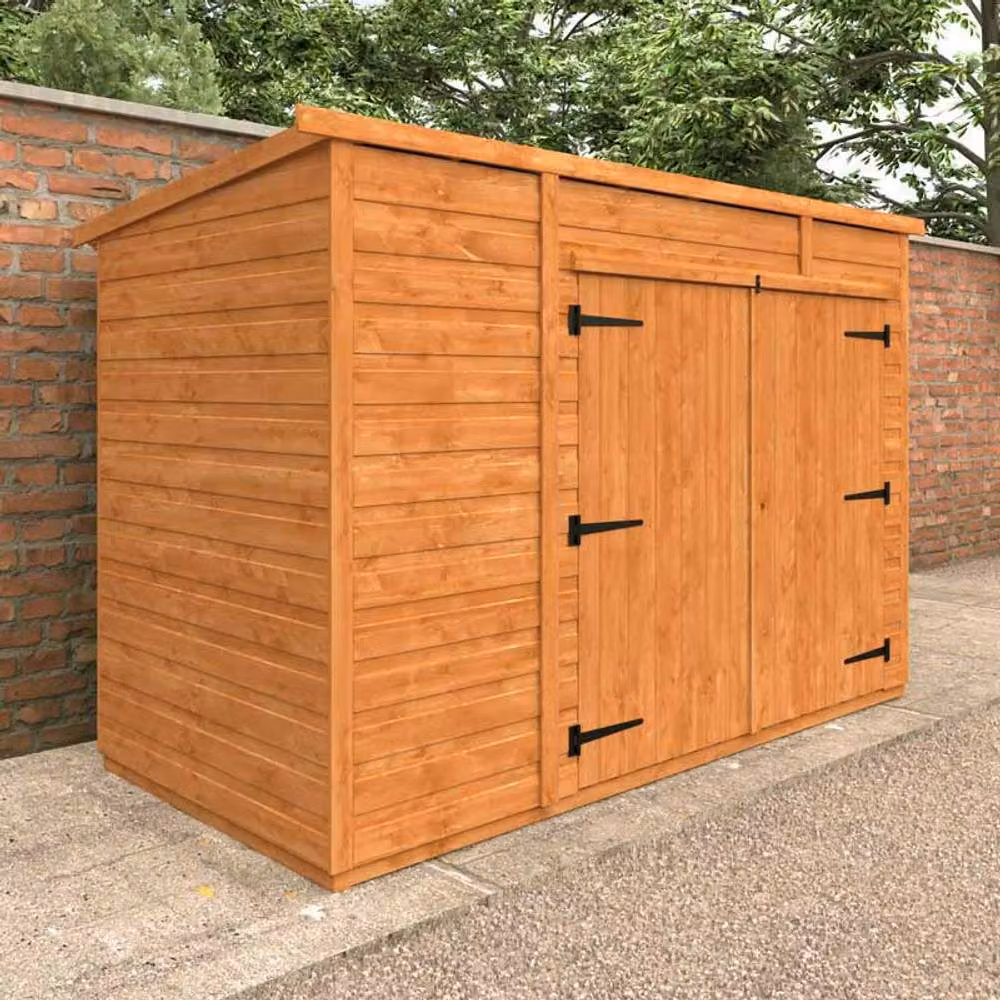 Buttercup Farm 8x4 Flex Pent Bike Store in Burnt Orange, W: 115 cm, D: 243.8 cm, H: 179.1 cm – 2