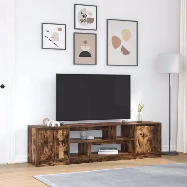 Berkfield Home Smoked Oak TV Cabinet in Brown, W/D/H: 188.5 x 41 x 50 cm