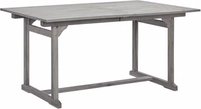 Berkfield Home Durable Garden Dining Table in Grey Solid Acacia Wood W/D/H: 150-200 x 100 x 75 cm