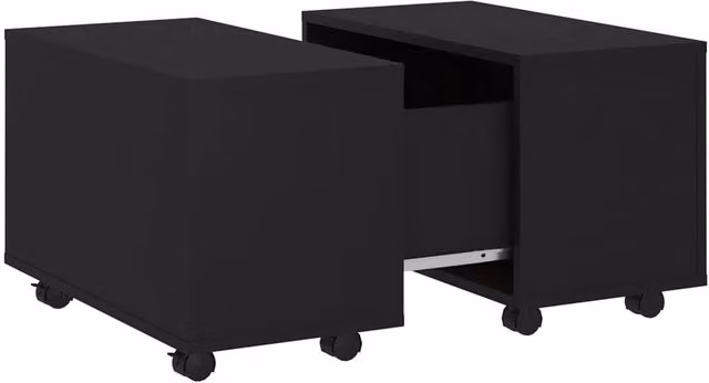 Berkfield Home Modern Black Square Coffee Table in Composite Wood W/D/H: 60 x 60 x 38 cm