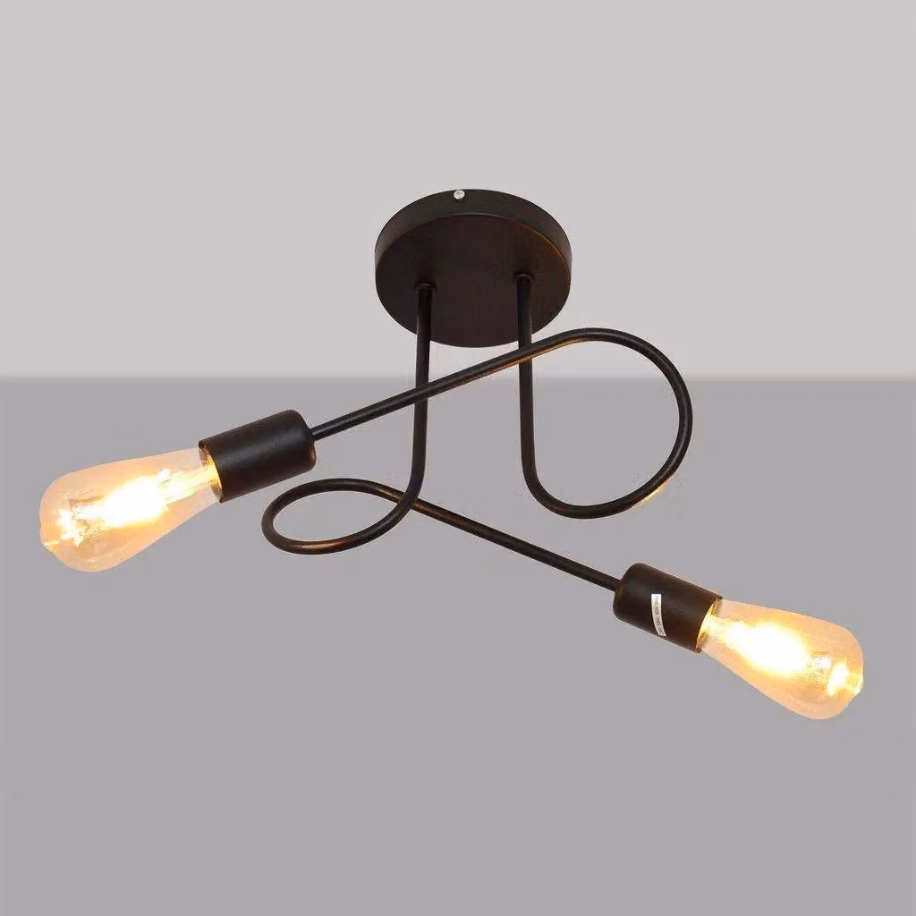 Netlighting Oxford Multi Arm Semi Flush Ceiling Light in Black, Diameter: 38 cm – 2