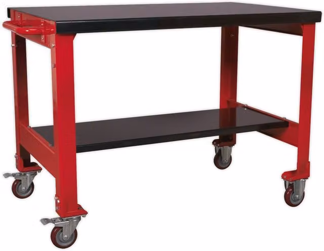 Loops Red Steel 2 Level Mobile Workbench with 300kg Weight Limit – 1