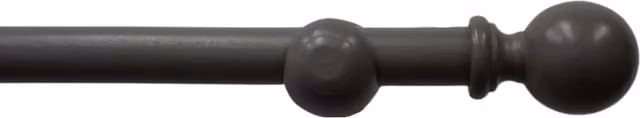 Caecus Natural Wooden Eyelet Curtain Pole, Grey, Width: 120 cm