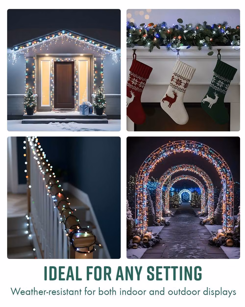 Globrite Multicolour LED Fairy String Lights with Remote Control and Timer, 200 LED, 20m – 3