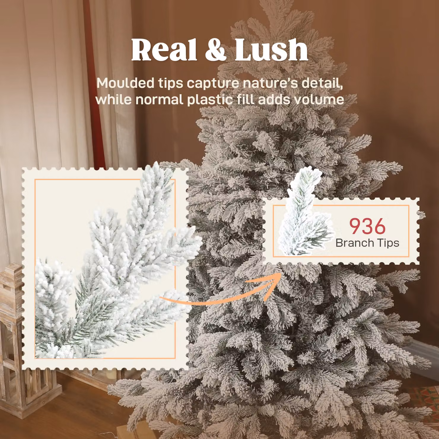 HOMCOM 5ft Artificial Snow-Covered Christmas Tree in Green – 4