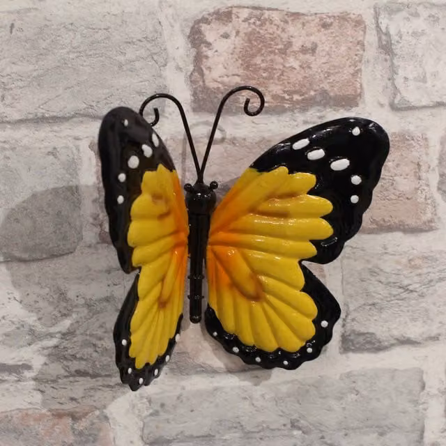 Betley Small Orange Metal Butterfly Wall Art