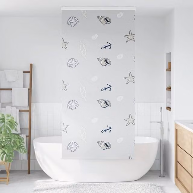 Berkfield Home White Shower Roller Blind with Cassette, W: 90 cm, H: 240 cm
