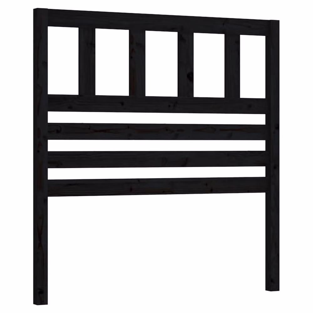 Berkfield Home Beautiful Bed Headboard in Black Solid Pine, W/D/H: 96 x 4 x 100 cm – 3