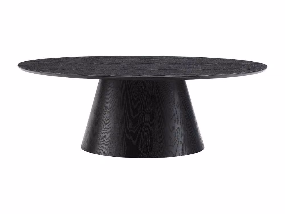 Vente-unique ANTELADA Modern Oval MDF Coffee Table in Black, W/D/H: 100 x 60 x 40 cm – 2