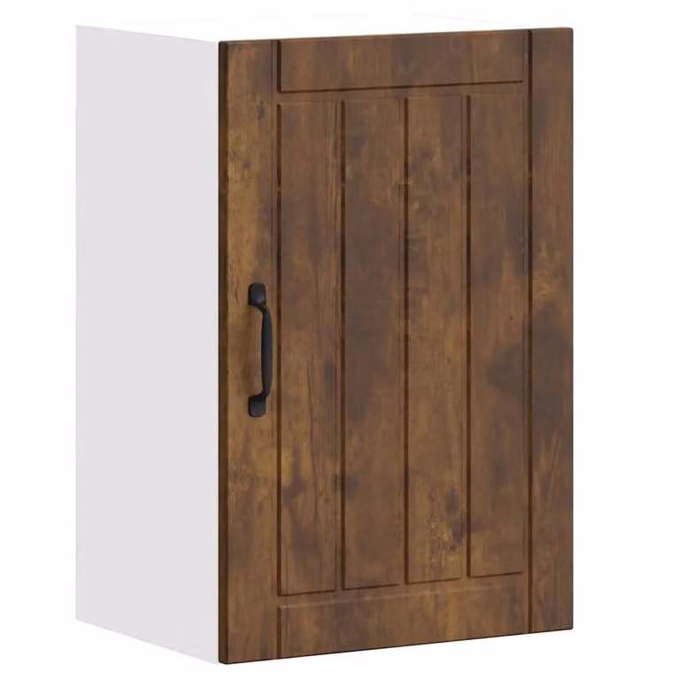Berkfield Home Lucca Kitchen Wall Cabinet in Smoked Oak Brown with Glass Doors
