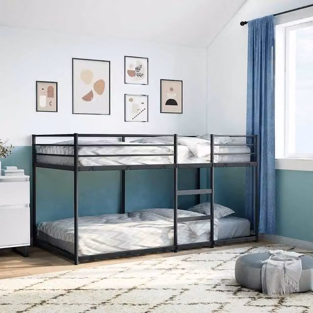 Berkfield Home Breathable Metal Bunk Bed in Black – 1