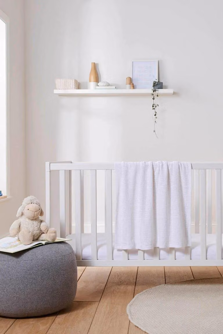 Martex Baby Plain White Jersey Fitted Cotbed Sheet with All-Round Elastic