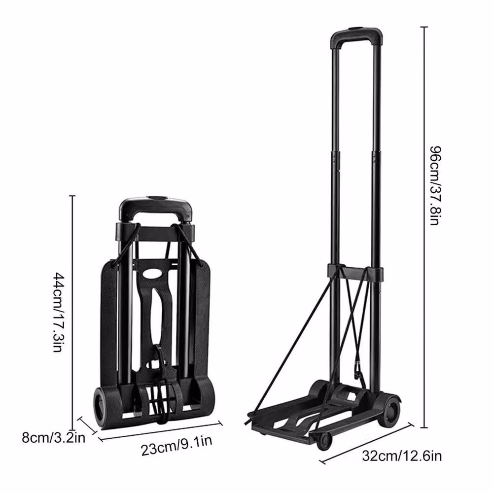SPETLEK Heavy Duty Folding Lightweight Hand Sack Trolley Cart, Black, W: 52 cm, H: 1000 cm – 3