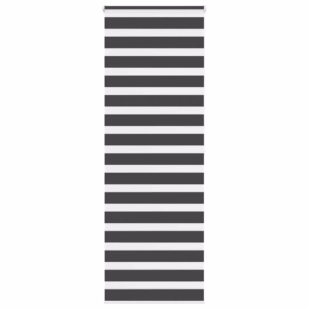 Berkfield Home Zebra Blind in Black, Polyester Fabric, W: 80 cm, H: 200 cm – 2