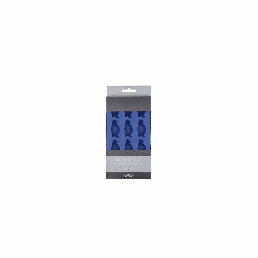 BarCraft Set of 2 Flexible Penguin Shape Ice Cube Trays in Blue and Dark Blue – 2