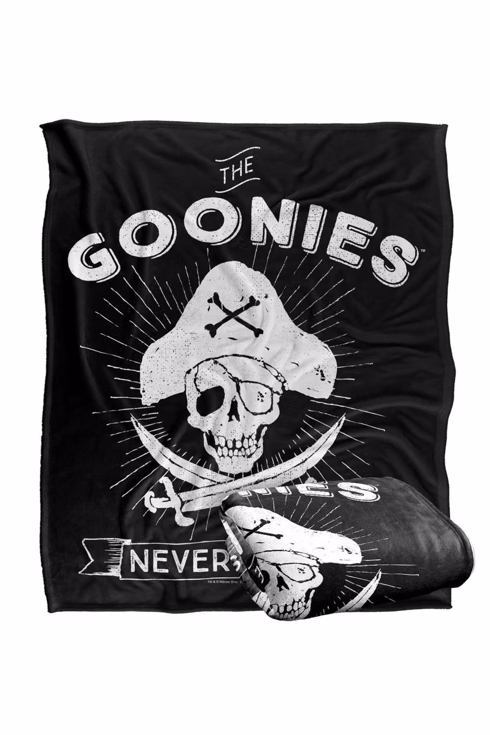 Warner Bros. The Goonies Never Say Die Super Soft Fluffy Polyester Throw Blanket, Multicolour and Black, Large – 2