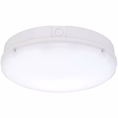 Loops Gloss White Round Bulkhead Light with 18W CCT SMD LED Module and Microwave Motion Sensor, Diameter: 300 mm, IP65 Rated