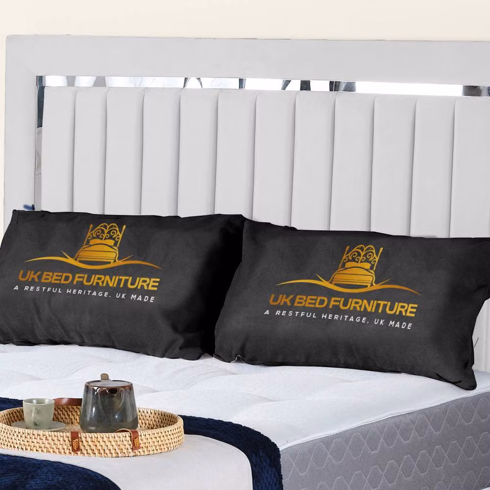UK Bed Furniture White Upholstered Single Gas Lift Storage Bed with 48-inch Headboard W/D/H: 90 x 190 cm – 2