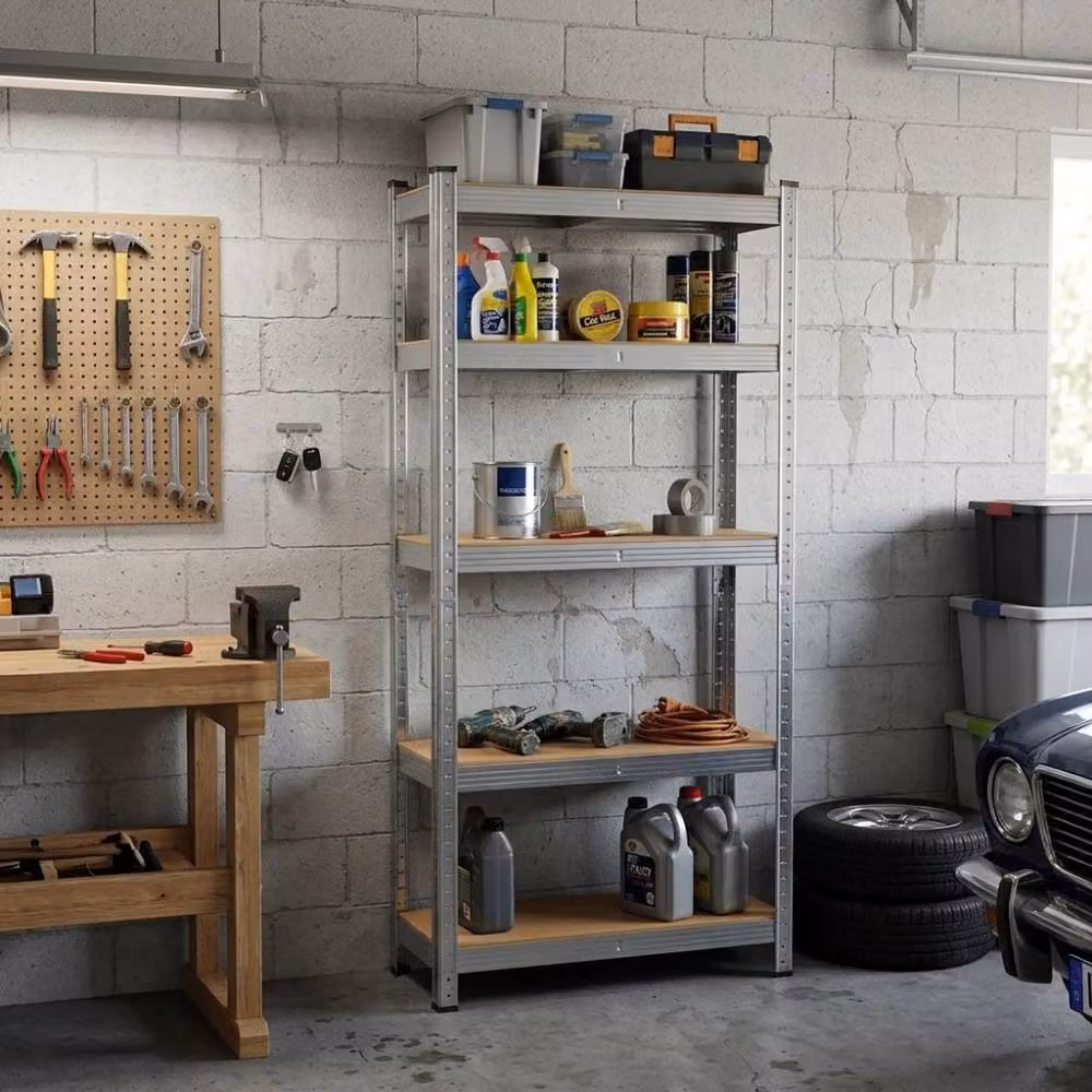 FORGEVIO Heavy Duty 3 Rack Garage Shelving in Silver Metal with Adjustable Shelves – 2