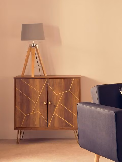 Orsina Two Door Industrial Sideboard Cabinet in Brown, W/D/H: 80 x 39 x 80 cm