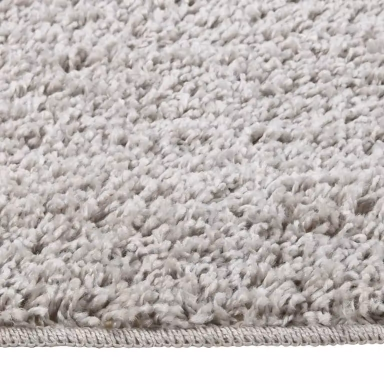 Berkfield Home Shaggy Round Rug in Light Grey, Diameter: 80 cm