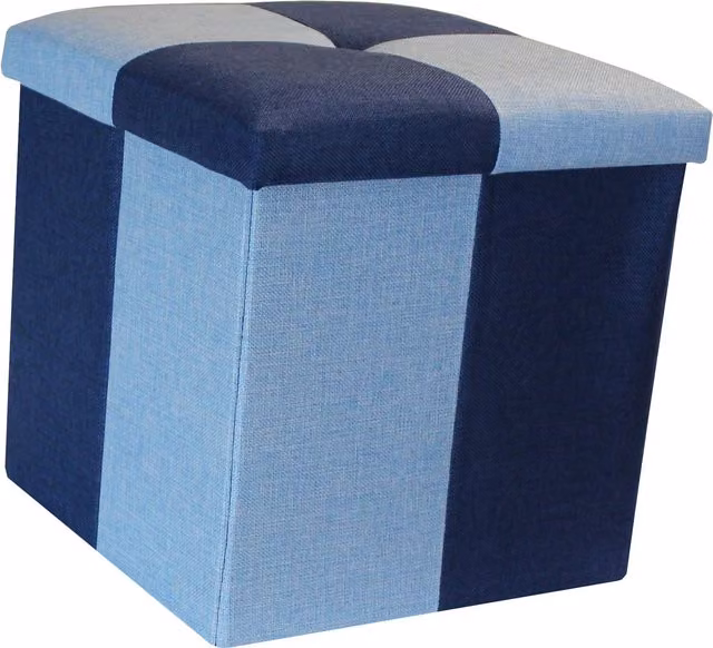 My Home Quattro Blocks Two Tone Fabric Storage Box in Blue