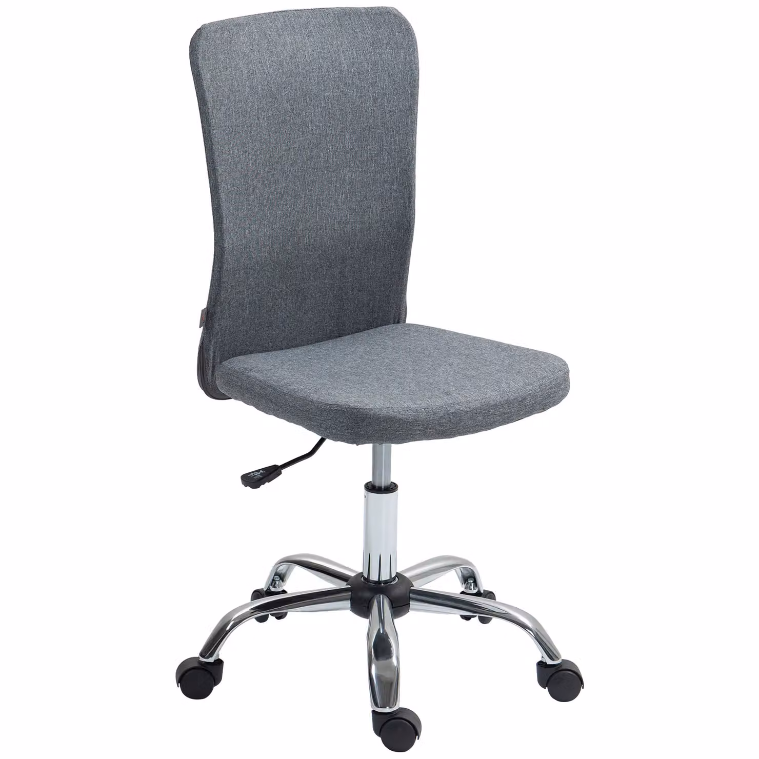 HOMCOM Armless Fabric Swivel Task Chair in Grey for Home Office or Bedroom – 2