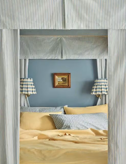 Piglet in Bed Breathable Half-Linen Duvet Cover in Yellow